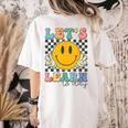 Let's Learn Today Smile Face Back To School For Teacher Kids Women's Comfort Colors T-Shirt Back Print Ivory