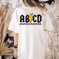 Lightning Pencil Rock'n Roll ABCD Teacher Back To School Kid Women's Comfort Colors T-Shirt Back Print Ivory Lightning Pencil Rock'n Roll ABCD Teacher Back To School Kid Women's Comfort Colors T-Shirt Back Print Ivory