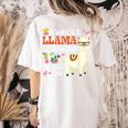 Llama Learning T Shirt Teachers Students Alpaca Lovers Women's Comfort Colors T-Shirt Back Print Ivory