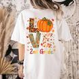 Love 2nd Grade Happy Fall Thanksgiving For 2nd Teacher For Men Women Girls Kids Women's Comfort Colors T-Shirt Back Print Ivory Love 2nd Grade Happy Fall Thanksgiving For 2nd Teacher For Men Women Girls Kids Women's Comfort Colors T-Shirt Back Print Ivory