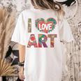 I Love Art Artist Painter Colorful Painting Art Teacher Women's Comfort Colors T-Shirt Back Print Ivory