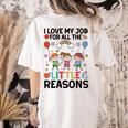 Love Job For Little Reasons Daycare Teacher Graphic Women's Comfort Colors T-Shirt Back Print Ivory