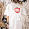 LOVE Kindergarten Teacher Student School Apple Women's Comfort Colors T-Shirt Back Print Ivory