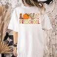 Love Preschool Happy Fall Thanksgiving Women Teacher Women's Comfort Colors T-Shirt Back Print Ivory Love Preschool Happy Fall Thanksgiving Women Teacher Women's Comfort Colors T-Shirt Back Print Ivory