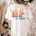 Math Language History Reading Science Music Teacher Women's Comfort Colors T-Shirt Back Print Ivory