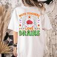 Math Teacher Love Brain Heart Skeleton Hand Zombie Halloween Women's Comfort Colors T-Shirt Back Print Ivory