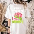 Math Teachers Love Brains Zombie Teacher School Halloween Women's Comfort Colors T-Shirt Back Print Ivory