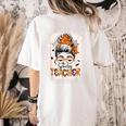 Messy Bun Spooky Teacher Bleached Halloween Teachers Women's Comfort Colors T-Shirt Back Print Ivory Messy Bun Spooky Teacher Bleached Halloween Teachers Women's Comfort Colors T-Shirt Back Print Ivory