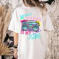 Middle School Is My Jam Cute Teacher Shirt 80's 90's Styl Women's Comfort Colors T-Shirt Back Print Ivory