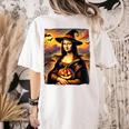 Mona Lisa Pumpkin Halloween Art Teacher Witchy Women Kids Women's Comfort Colors T-Shirt Back Print Ivory Mona Lisa Pumpkin Halloween Art Teacher Witchy Women Kids Women's Comfort Colors T-Shirt Back Print Ivory