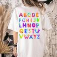 Monster ABC Cute Alphabet Halloween Teacher Costume Kids Women's Comfort Colors T-Shirt Back Print Ivory