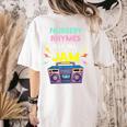 Nursery Rhymes Are My Jam 80s Retro Teachers & Students Kids Women's Comfort Colors T-Shirt Back Print Ivory