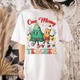 One Merry Teacher Groovy Christmas Tree Pjs Xmas Teacher Women's Comfort Colors T-Shirt Back Print Ivory One Merry Teacher Groovy Christmas Tree Pjs Xmas Teacher Women's Comfort Colors T-Shirt Back Print Ivory