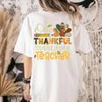 One Thankful Substitute Teacher Turkey Leopard Thanksgiving For Men Women Women's Comfort Colors T-Shirt Back Print Ivory One Thankful Substitute Teacher Turkey Leopard Thanksgiving For Men Women Women's Comfort Colors T-Shirt Back Print Ivory