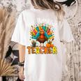 One Thankful Teacher Thanksgiving Turkey Cute Crayon Pencil Women's Comfort Colors T-Shirt Back Print Ivory One Thankful Teacher Thanksgiving Turkey Cute Crayon Pencil Women's Comfort Colors T-Shirt Back Print Ivory