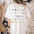 Outer Space Alphabet Kindergarten Teachers 1st Day Of School Women's Comfort Colors T-Shirt Back Print Ivory