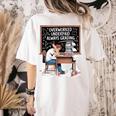 Overworked Underpaid Always Grading Teacher Women's Comfort Colors T-Shirt Back Print Ivory