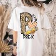 P Is For Pre K Teacher Leopard First Day Of School For Men Women Girls Kids Women's Comfort Colors T-Shirt Back Print Ivory P Is For Pre K Teacher Leopard First Day Of School For Men Women Girls Kids Women's Comfort Colors T-Shirt Back Print Ivory