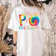 P Is For Preschool Tie Dye Back To School Teacher Men Women Girls Kids Women's Comfort Colors T-Shirt Back Print Ivory