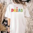 Paras Make It Possible Teacher Paraprofessional Paraeducator Women's Comfort Colors T-Shirt Back Print Ivory