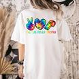 Peace Love Physical Education Tie Dye Sports PE Teacher Women's Comfort Colors T-Shirt Back Print Ivory