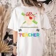 Pirate Teacher Halloween Skull Adult Women's Comfort Colors T-Shirt Back Print Ivory
