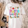 Play Is Learning Educational Teacher Women Women's Comfort Colors T-Shirt Back Print Ivory Play Is Learning Educational Teacher Women Women's Comfort Colors T-Shirt Back Print Ivory