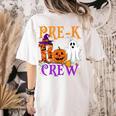 Pre-K Boo Crew Teacher Student Halloween Costume Women's Comfort Colors T-Shirt Back Print Ivory Pre-K Boo Crew Teacher Student Halloween Costume Women's Comfort Colors T-Shirt Back Print Ivory
