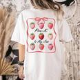 Pre K Is My Jam Teacher Team Crew Preschool Cute Strawberry Women's Comfort Colors T-Shirt Back Print Ivory