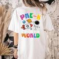 Pre-K Student Teacher Astronaut Space Back To School Women's Comfort Colors T-Shirt Back Print Ivory Pre-K Student Teacher Astronaut Space Back To School Women's Comfort Colors T-Shirt Back Print Ivory