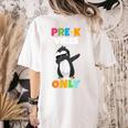 Pre-K Vibes Only Penguin Teachers Kids Back To School Women's Comfort Colors T-Shirt Back Print Ivory