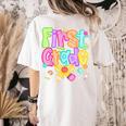 Preppy First Grade Back To School 1st Grade Teacher Girl Kid Women's Comfort Colors T-Shirt Back Print Ivory Preppy First Grade Back To School 1st Grade Teacher Girl Kid Women's Comfort Colors T-Shirt Back Print Ivory