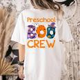 Preschool Boo Crew Preschool Halloween Teacher Kids Women's Comfort Colors T-Shirt Back Print Ivory Preschool Boo Crew Preschool Halloween Teacher Kids Women's Comfort Colors T-Shirt Back Print Ivory