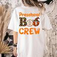 Preschool Boo Crew Halloween Teachers Students Costume Women's Comfort Colors T-Shirt Back Print Ivory