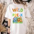 Preschool Teacher Kids Back To School Wild About Pre-K Women's Comfort Colors T-Shirt Back Print Ivory Preschool Teacher Kids Back To School Wild About Pre-K Women's Comfort Colors T-Shirt Back Print Ivory