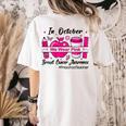 Preschool Teacher In October We Wear Pink Breast Cancer Women's Comfort Colors T-Shirt Back Print Ivory