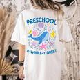 Preschool Is Whale-y Great Preschool Teacher Women's Comfort Colors T-Shirt Back Print Ivory
