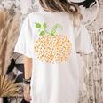 Pumpkin Music Notes Fall Teacher Autumn Halloween Women's Comfort Colors T-Shirt Back Print Ivory