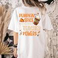 Pumpkin Spice Gives Me Teacher Powers Fall Thanksgiving Men Women Women's Comfort Colors T-Shirt Back Print Ivory