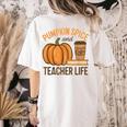Pumpkin Spice And Teacher Life Halloween Teacher Women's Comfort Colors T-Shirt Back Print Ivory Pumpkin Spice And Teacher Life Halloween Teacher Women's Comfort Colors T-Shirt Back Print Ivory