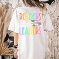 Readers Are Leaders Reading Book Lovers Teacher Women Kids Women's Comfort Colors T-Shirt Back Print Ivory