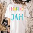 Reading Is My Jam Back To School Teacher Women's Comfort Colors T-Shirt Back Print Ivory