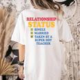 Relationship Status Single Married Hot Teacher Women's Comfort Colors T-Shirt Back Print Ivory