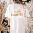 Retro Boho Math Science Professor In My STEM Teacher Era Women's Comfort Colors T-Shirt Back Print Ivory