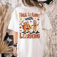 Retro Fall In Love With Learning Autumn Pumpkin Teacher Kids Women's Comfort Colors T-Shirt Back Print Ivory Retro Fall In Love With Learning Autumn Pumpkin Teacher Kids Women's Comfort Colors T-Shirt Back Print Ivory