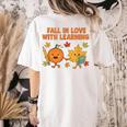Retro Fall In Love With Learning Autumn Pumpkin Teacher Women's Comfort Colors T-Shirt Back Print Ivory Retro Fall In Love With Learning Autumn Pumpkin Teacher Women's Comfort Colors T-Shirt Back Print Ivory