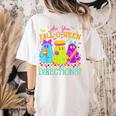 Retro Are You Falloween Direction Teacher Spooky Halloween Women's Comfort Colors T-Shirt Back Print Ivory