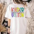 Retro Kindergarten Dream Team Back To School Teacher Kids Women's Comfort Colors T-Shirt Back Print Ivory