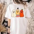 Retro Pencil Ghost Boo Spooky Teacher Halloween Costume Women's Comfort Colors T-Shirt Back Print Ivory