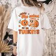 Retro I Teach The Cutest Turkey Thanksgiving Pumpkin Teacher Women's Comfort Colors T-Shirt Back Print Ivory Retro I Teach The Cutest Turkey Thanksgiving Pumpkin Teacher Women's Comfort Colors T-Shirt Back Print Ivory
